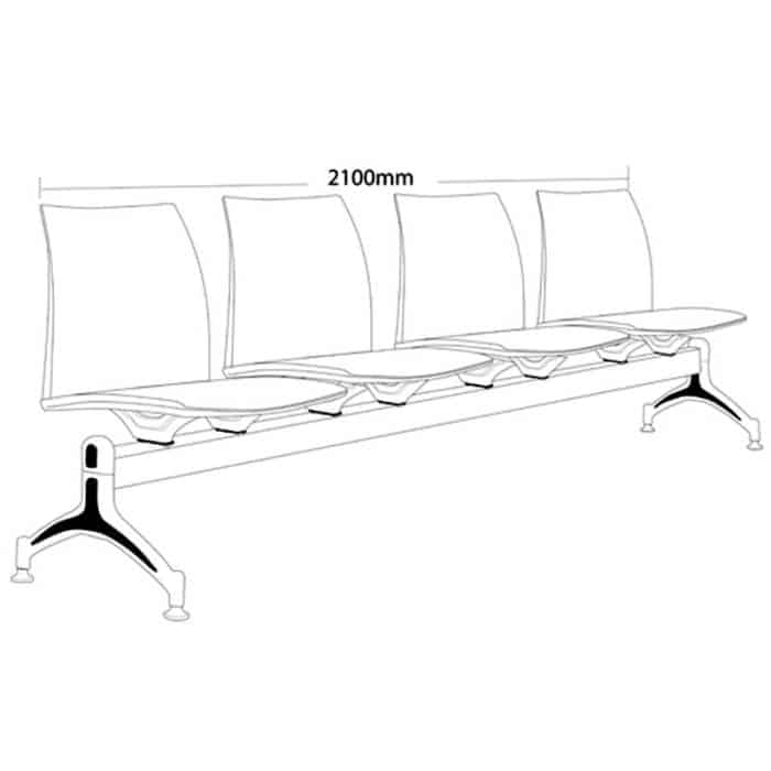 Neo 4 Seater Beam Seat, Dimensions