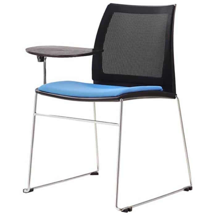 Neo Mesh Back Chair with Tablet Arm and Optional Upholstered Seat Pad