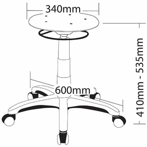 Rio Industrial Stool, Dimensions