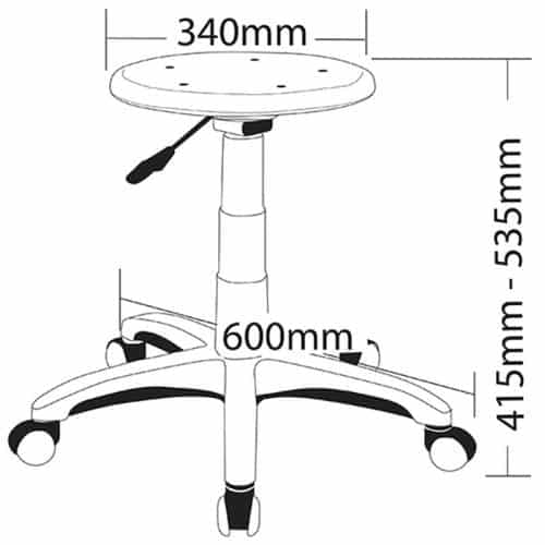 Sado Industrial Stool, Dimensions