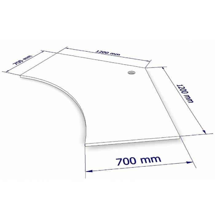 Space System 120 Degree Desk Top Dimensions