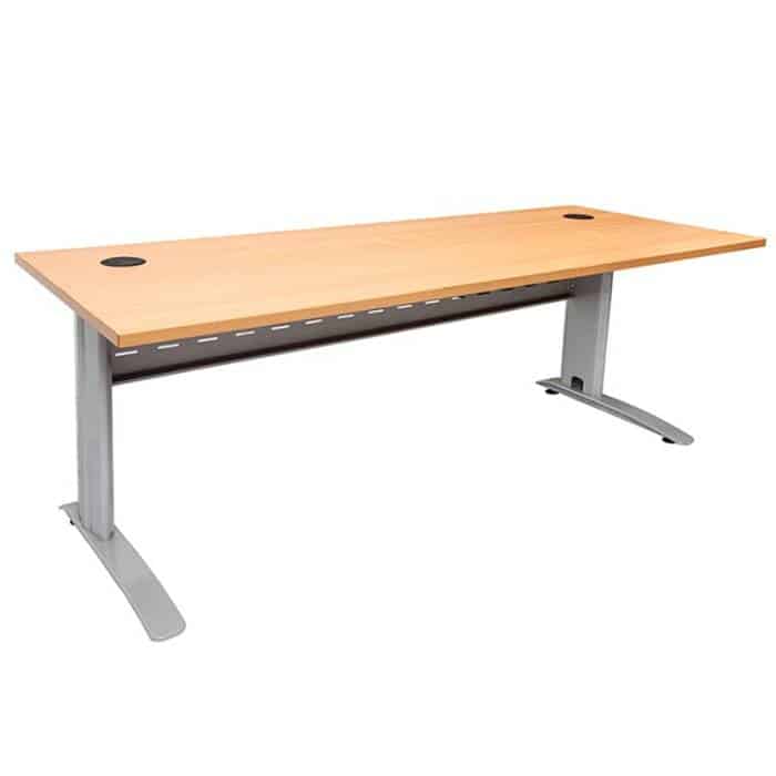 Space System Desk, Beech Top Silver Base
