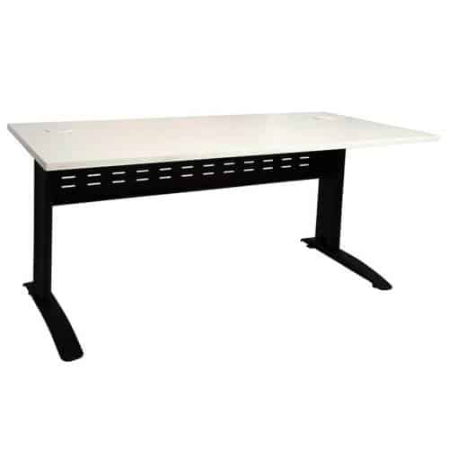 Space System Desk, Natural White Desk Top, Black Base