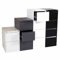 Super Strong Vertical Filing Cabinet Colours - Silver Grey, Graphite Ripple, White and Black Ripple