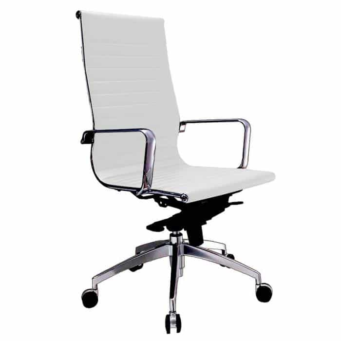 Denver High Back Chair, White Colour