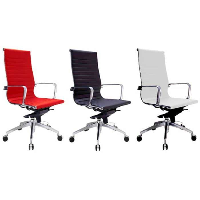 Denver High Back Chairs, Available in Red, Black and White