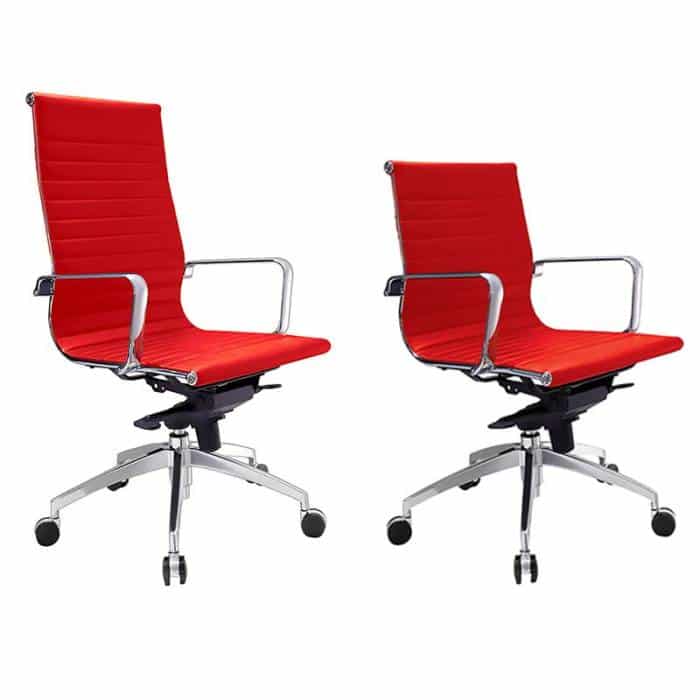 Denver High Back and Medium Back Chairs, Red