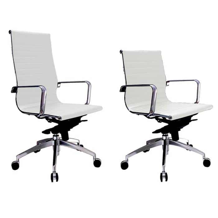 Denver High Back and Medium Back Chairs, White