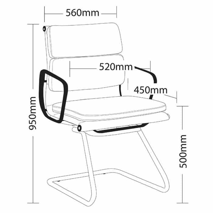 Elite Visitor Chair, Dimensions