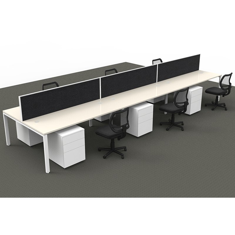 Infinity 6 Back To Back Desk Pod 6 Drawers And 6 Chairs