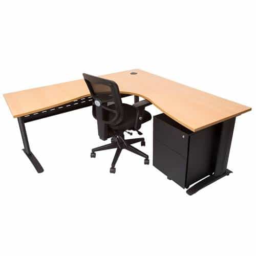 Laura Chair, Space System Corner Workstation and Super Strong Metal Mobile Drawer Unit Package