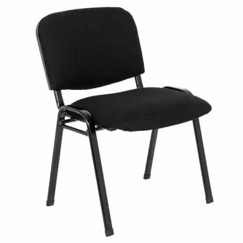 Macleay Visitor Chair, Black Fabric, Angle View