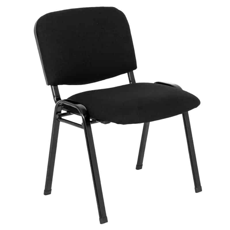 Macleay Visitor Chair, Black Fabric, Angle View
