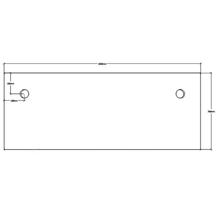 Straight Desk Top, Dimensions - 1800mm x 700mm