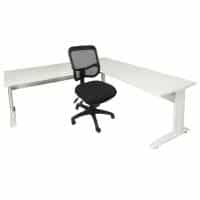 Stradbroke Mesh Back Chair, Space System Desk and Attached Return Package