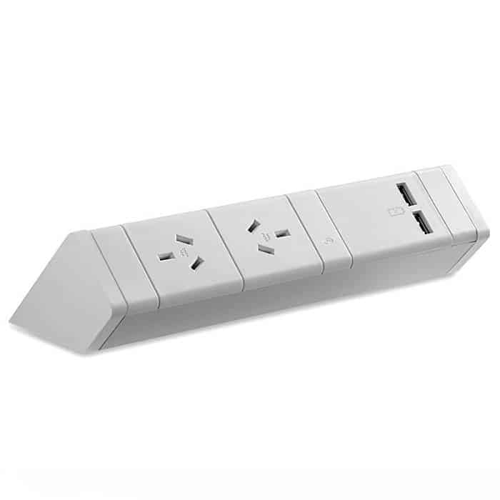 Energy Desk Top Power Rail, 2 Power Outlets and 2 USB Outlets