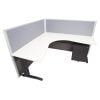 Space System Corner Workstation (Parchment (off-white) Desk Top), with 1250mm High Grey Screen Dividers