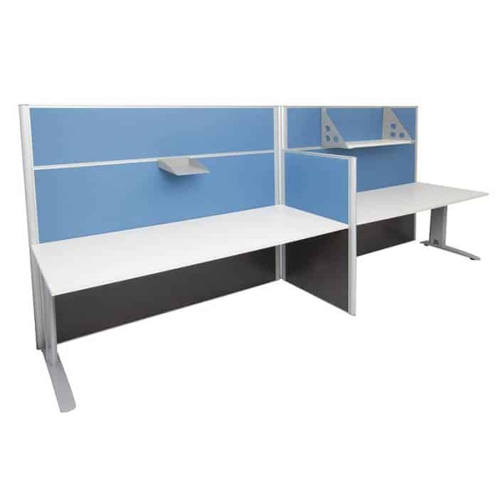 Space System In-Line Desks Blue Screen Dividers - 1650mm and 1250mm