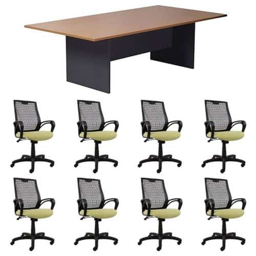 Function Meeting Table and 8 Carla Chair Package