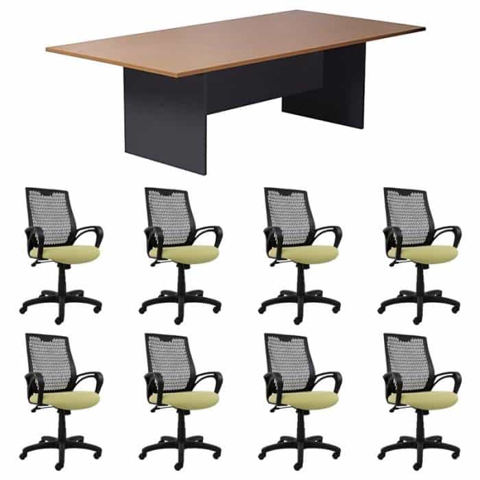 Function Meeting Table and 8 Carla Chair Package
