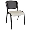 Macleay Mesh Back Visitor Chair, White Vinyl Seat