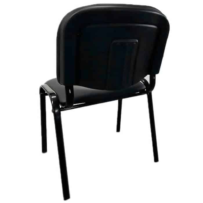 Macleay Visitor Chair, Black Vinyl, Rear View