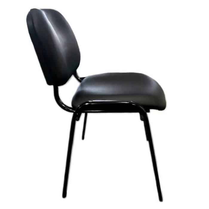 Macleay Visitor Chair, Black Vinyl, Side View