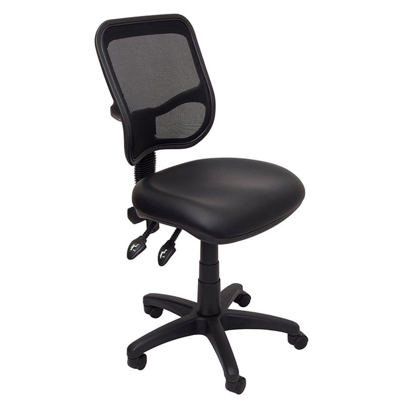 Stradbroke High Mesh Back Task Chair, Black Vinyl Seat