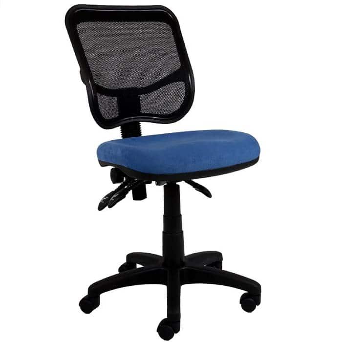 Stradbroke High Mesh Back Task Chair, Blue Seat Fabric