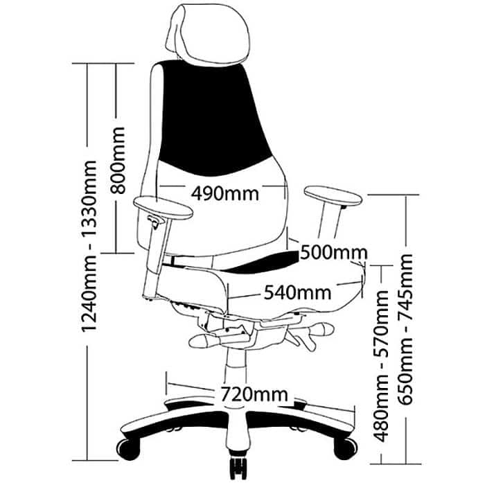 Tough Heavy Duty Chair, Dimensions