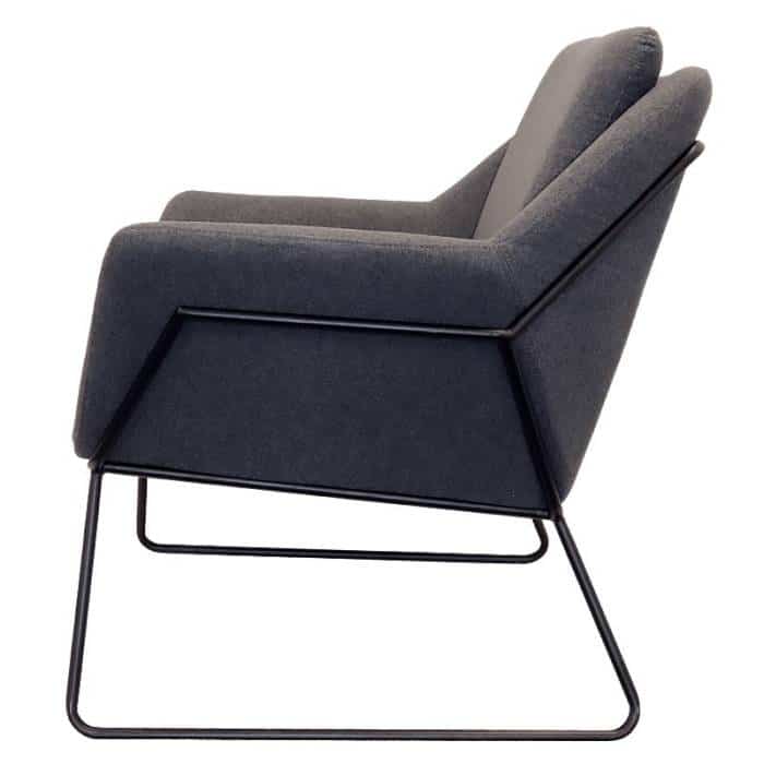 Arrow Chair, Charcoal, Side View
