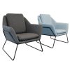 Arrow Chairs, Charcoal and Blue, Angle View