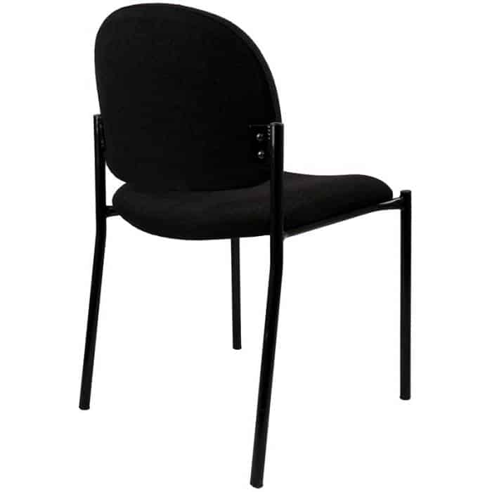 Kepell Visitor Chair, No Arms, Rear View, SF Black Fabric
