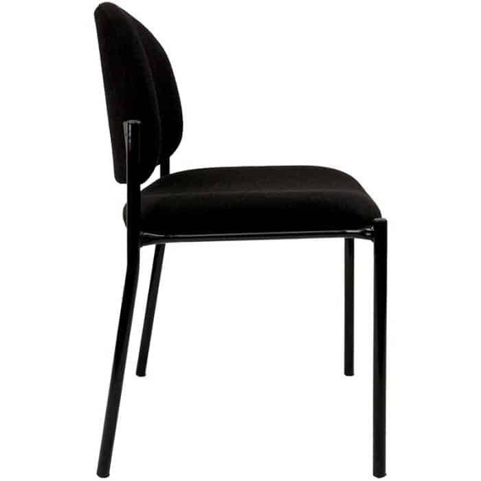 Kepell Visitor Chair, No Arms, Side View, SF Black Fabric