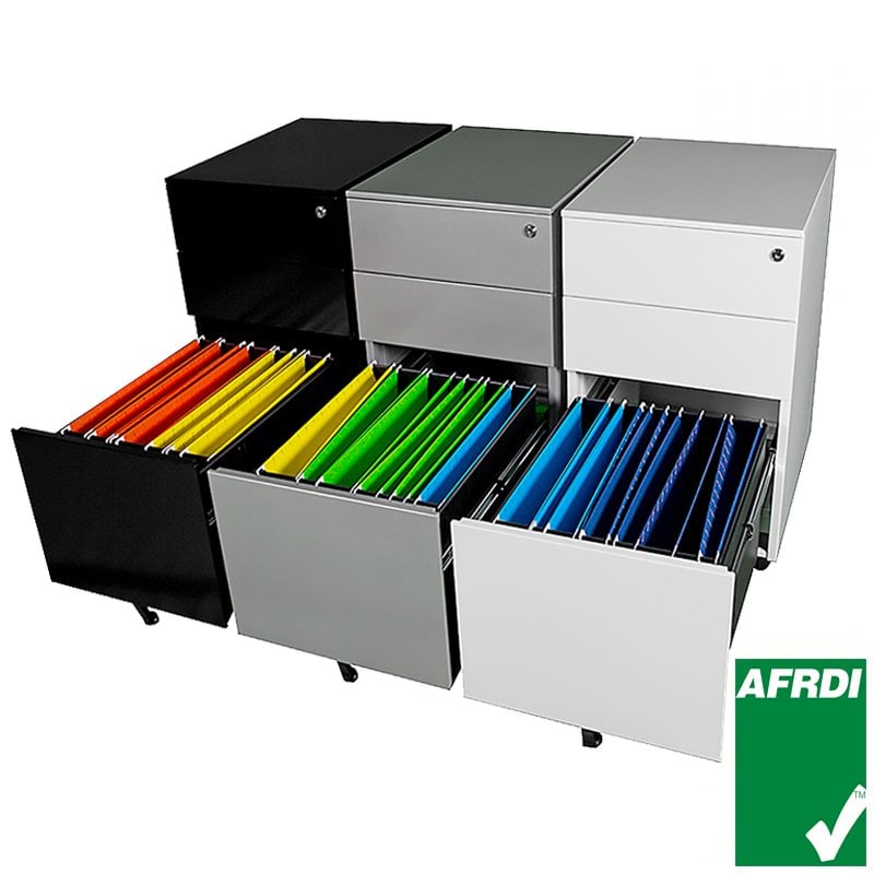 Secure Narrow Metal Mobile Drawer Unit Fast Office Furniture