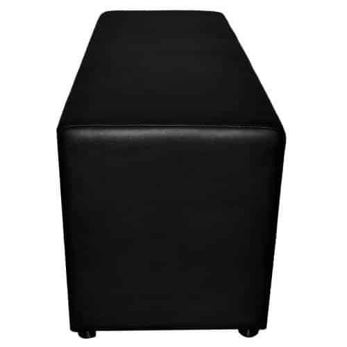 Cameo Large Ottoman, End View, Black Vinyl