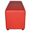 Cameo Large Ottoman, End View, Red Vinyl