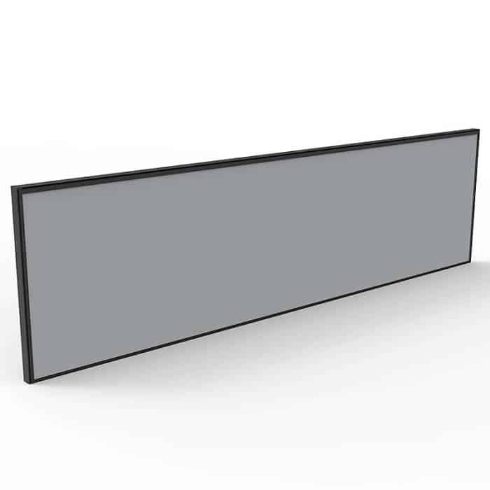 Integral Express Desk Mounted Screen Divider, Grey Fabric, Black Frame