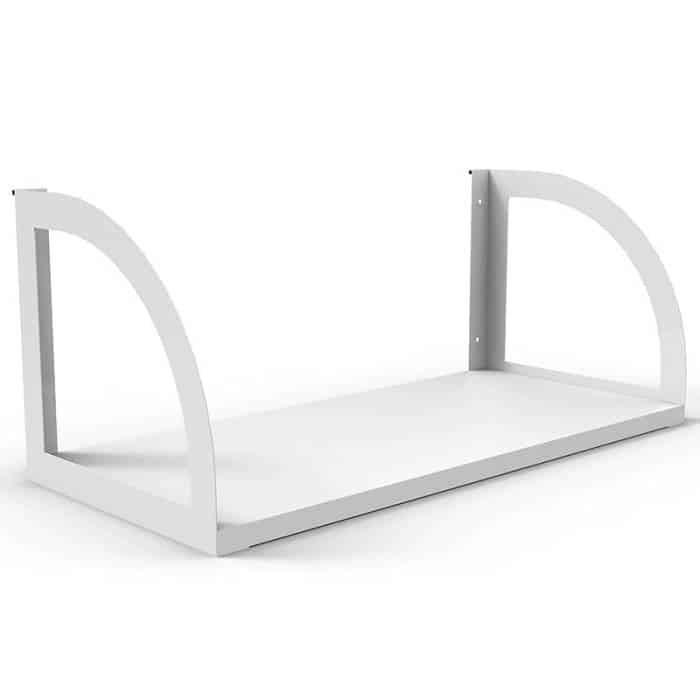 Integral Screen Hung Shelf, White Brackets, Natural White Shelf