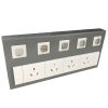 Energy Power and Data Bracket, Silver, 4 Power Outlets, Space for 5 Data Outlets