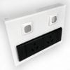 Energy Power and Data Bracket, White, 2 Power Outlets, Space for 2 Data Outlets