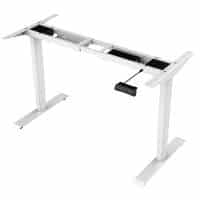 Flight Pro Electric Push Button Height Adjustable Sit Stand Desk, White Under Frame, No Desk Top