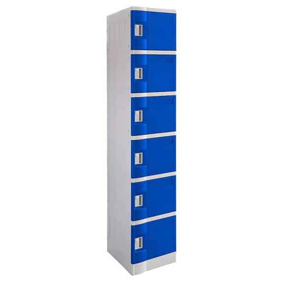 Smart ABS Plastic 6 Door Lockers, Blue Doors