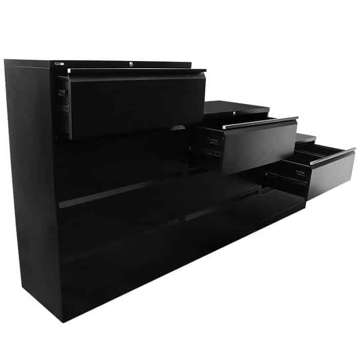 Super Strong Metal Lateral File Drawers, Black