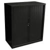 Super Strong Tambour Door Cabinet, Black, 1016mm High