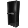 Super Strong Tambour Door Cabinet, Black, 1981mm High, with Slide-Out File Frame