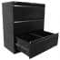 Super Strong Three Drawer Metal Lateral File Drawers, Black, Open 1