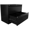 Super Strong Two Drawer Metal Lateral File Drawers, Black, Open