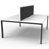 Elite 2-Way Desk Pod, Natural White Desk Tops, Black Under Frame, with Black Screen Divider, 2