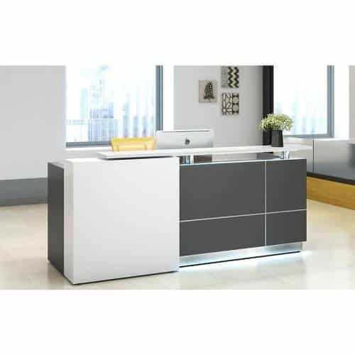Contour Reception Desk, Right Hand White Front Feature Panel (right hand when seated)